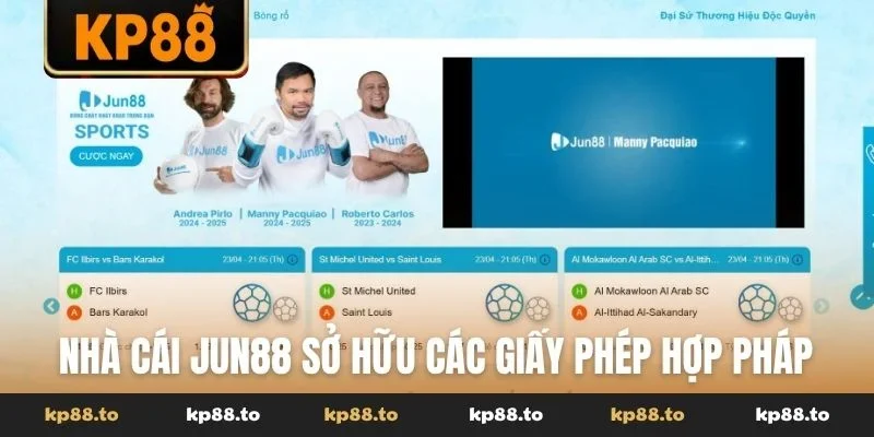 Nhà cái Jun88 sở hữu các giấy phép hoạt động hợp pháp